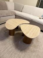 Travertin salontafel, 100 tot 150 cm, Zo goed als nieuw, Minder dan 50 cm, Rechthoekig