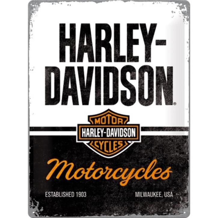 Harley Davidson Motorcycles relief reclamebord van metaal, Verzamelen, Automerken, Motoren en Formule 1, Nieuw, Auto's, Verzenden