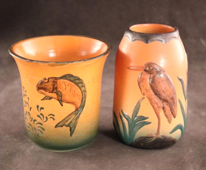 Twee Ipsen Art Deco vaasjes, Antiek en Kunst, Antiek | Keramiek en Aardewerk, Ophalen of Verzenden