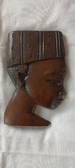 Afrikaanse houtsnijwerk gezicht van zijprofiel, Antiek en Kunst, Kunst | Beelden en Houtsnijwerken, Ophalen of Verzenden