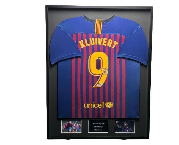 Patrick Kluivert FC Barcelona 18/19 ingelijst thuis Shirt, Verzamelen, Sportartikelen en Voetbal, Nieuw, Shirt, Buitenlandse clubs
