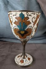 Messing Beker met Emaille Bloemmotief - India, Ophalen of Verzenden