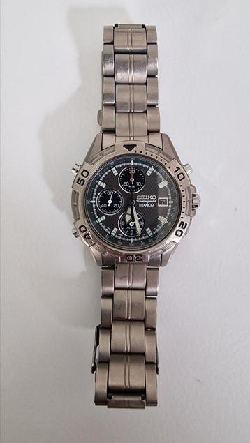 Zeer mooie Seiko Chronograph titanium horloge! beschikbaar voor biedingen