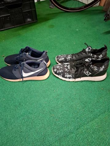 Twee paar sneakers: Nike & EA7 maat 43 beschikbaar voor biedingen