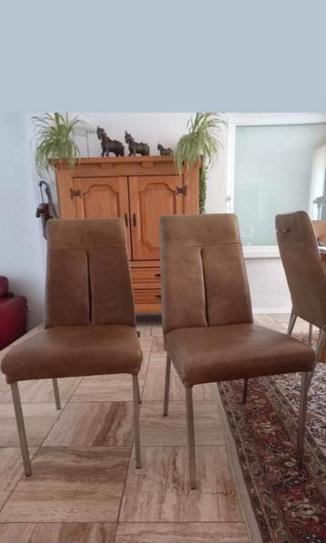 Henders & Hazel, 6 eetkamerstoelen, leer, rvs beschikbaar voor biedingen