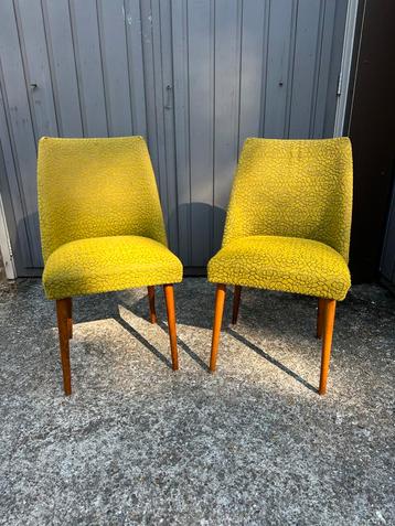Vintage eetkamerstoelen groen/geel 1970 beschikbaar voor biedingen