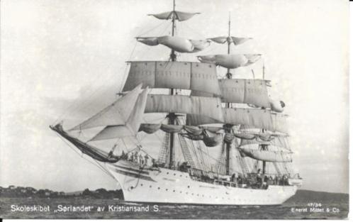 SORLANDET scheepvaart zeilschip schoolschip Noorwegen bark, Verzamelen, Ansichtkaarten | Buitenland, Ongelopen, Overig Europa