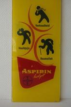 Bayer Aspirine glazen reclameplaat bord thermometer glas XL, Ophalen, Gebruikt, Reclamebord