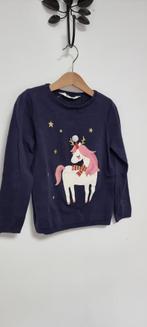 H&M blauwe trui met kerst eenhoorn maat 110 116, Meisje, Trui of Vest, H&M, Ophalen of Verzenden
