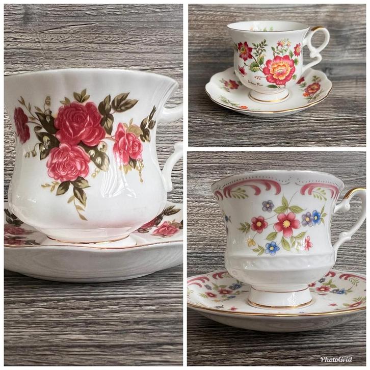 Royal Ascot Kop en Schotels - Indian Rose, Red Rose, Summer, Huis en Inrichting, Keuken | Servies, Zo goed als nieuw, Kop(pen) en/of Schotel(s)