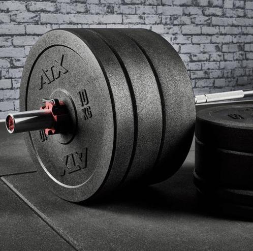 Authentic Barbells barbell 20 kg + 100 kg ATX bumper plates, Sport en Fitness, Fitnessmaterialen, Gebruikt, Halterset, Ophalen