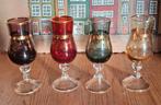 Venetiaans glas borrel likeur tulp glaasjes, Ophalen, Zo goed als nieuw, Borrel- of Shotglas