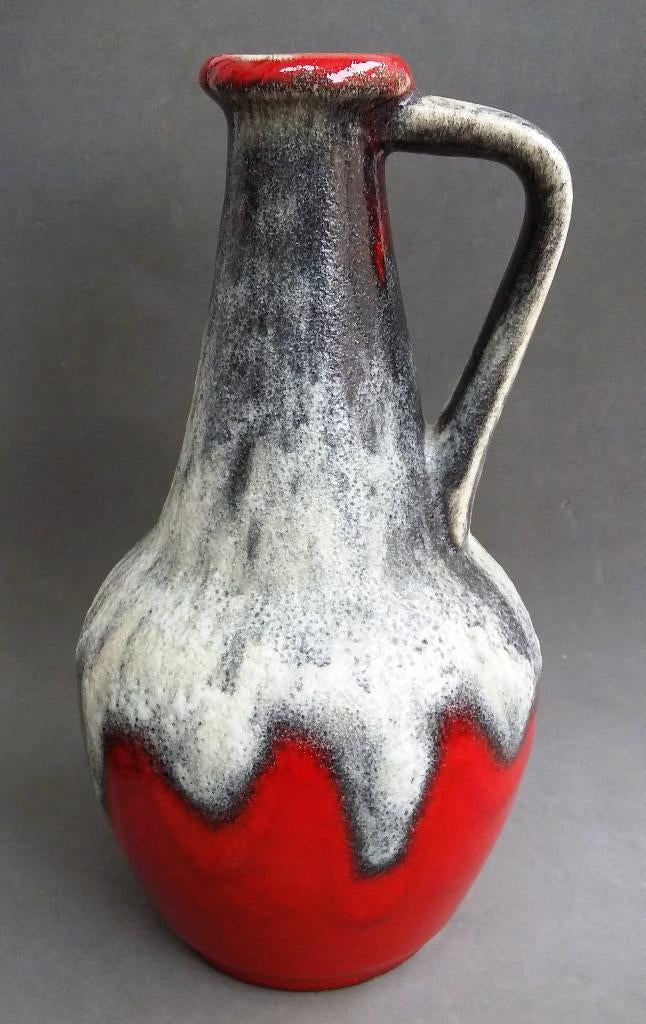 1960 Rood Space Age Pop Art Kruik Vaas BAY Keramik Germany