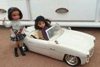 (Barbie) prachtige Bratz auto ,poppen en hond, Verzamelen, Poppen, Ophalen of Verzenden, Pop