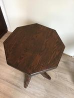 Donker eikenhouten bloementafel / bijzettafel, Huis en Inrichting, Tafels | Bijzettafels, 45 tot 60 cm, Minder dan 55 cm, Gebruikt