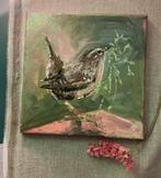 Winterkoninkje ~ vogeltje ~ kleintje kunst ~ atelier, Ophalen of Verzenden, Nieuw, Schilderij, 75 cm of meer
