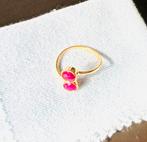 Stralende Vergulde Zilveren Ring met Robijn, nieuw, zie info, Nieuw, Ophalen of Verzenden, 17 tot 18, Met edelsteen