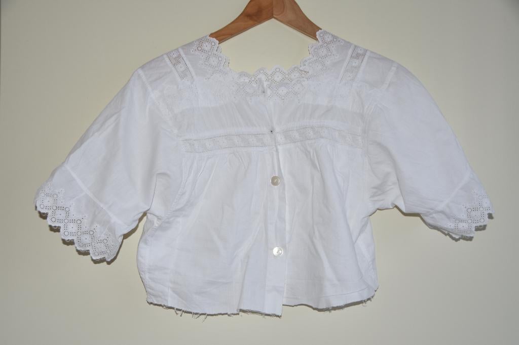 Antieke top blouse hemd met kant, Antiek en Kunst, Antiek | Kleding en Accessoires, Verzenden