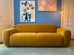 Velvet bank - (mosterd) geel - 3 zits - 215 cm - nieuwstaat, Ophalen, Overige materialen, 75 tot 100 cm, Rechte bank