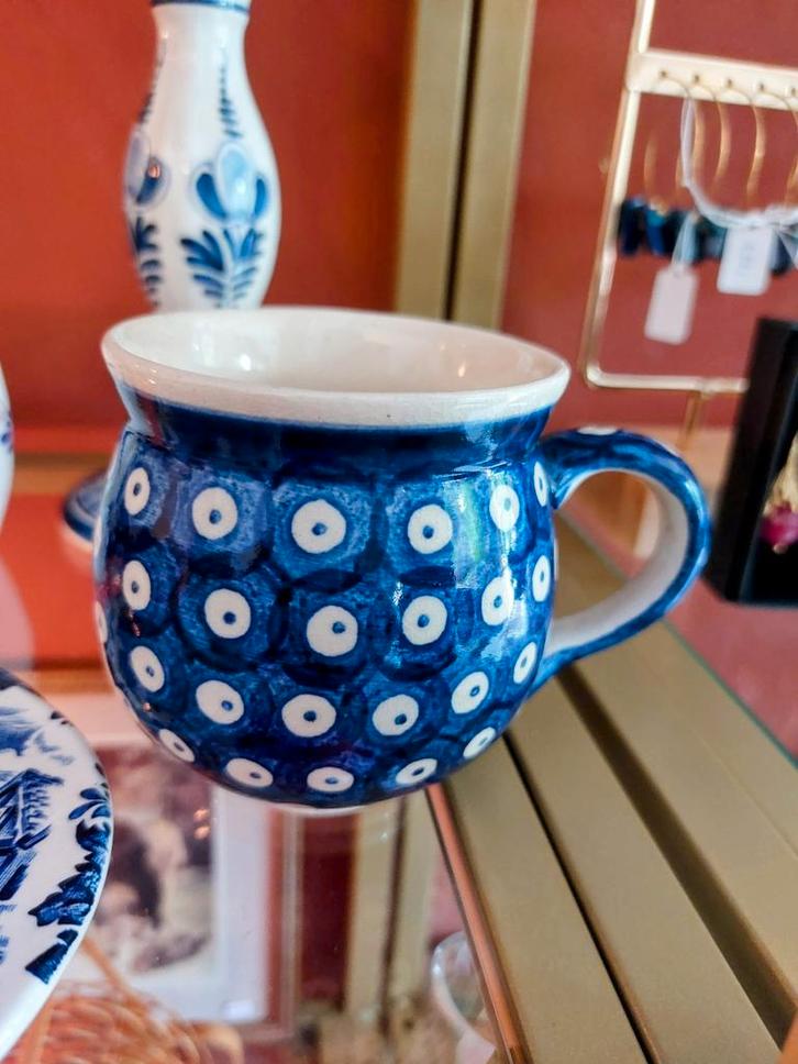 Gestippelde Mok Bunzlau, Antiek en Kunst, Antiek | Servies los, Ophalen of Verzenden