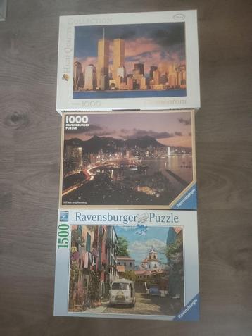 2 ravensburger 1 clementoni puzzel 1000 en 1500 stukjes beschikbaar voor biedingen