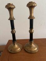 Zware messing/bronzen kandelaars van Laura Ashley, Ophalen of Verzenden, Gebruikt, Overige materialen