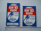 sticker WK 82 Schaatsen assen IJSBAAN drenthe viking retro, Verzamelen, Stickers, Verzenden