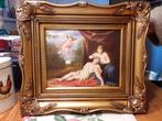 Olieverfschilderij in gouden lijst, Ophalen of Verzenden