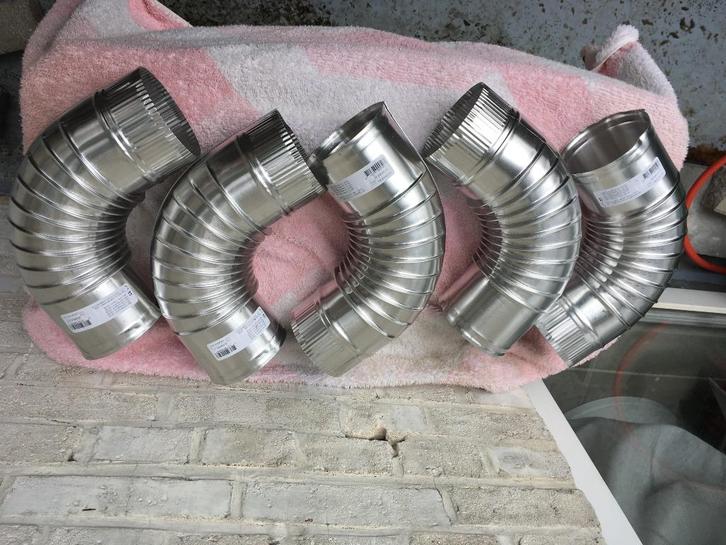 Bocht 90, aluminium, 0.5 mm (120mm), Doe-het-zelf en Verbouw, Buizen en Afvoer, Zo goed als nieuw, Bochten, Aluminium, Minder dan 2 meter