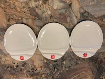 6 Douwe Egberts gebaksbordjes met uitsparing voor vorkje beschikbaar voor biedingen