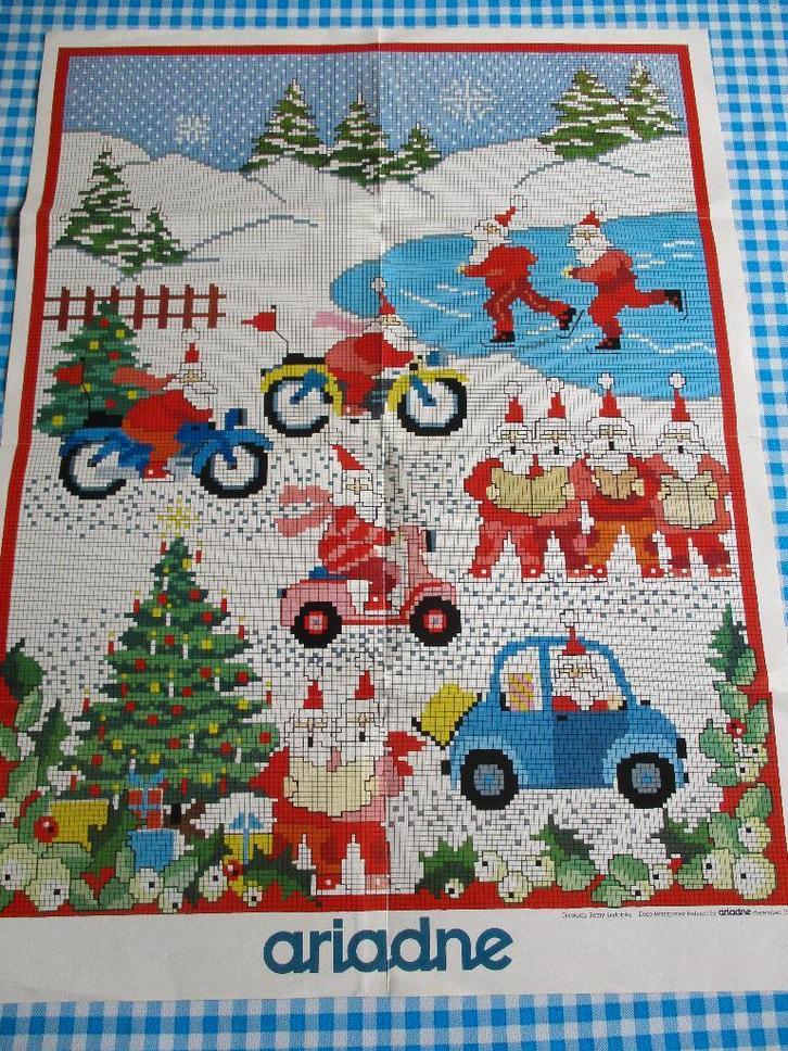 Borduurpatroon Kerstposter borduren - 1983 Retro - Vintage, Hobby en Vrije tijd, Borduren en Borduurmachines, Zo goed als nieuw