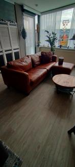 Zeer mooie goed onderhouden Buffel lederen bank +hokker, Huis en Inrichting, Ophalen of Verzenden, Zo goed als nieuw