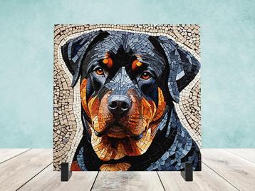Rottweiler Mozaïek tegel incl houder beschikbaar voor biedingen