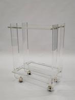 Vintage plexiglas bar cart serveerwagen David Lange stijl, Huis en Inrichting, Gebruikt, ., Ophalen of Verzenden, .