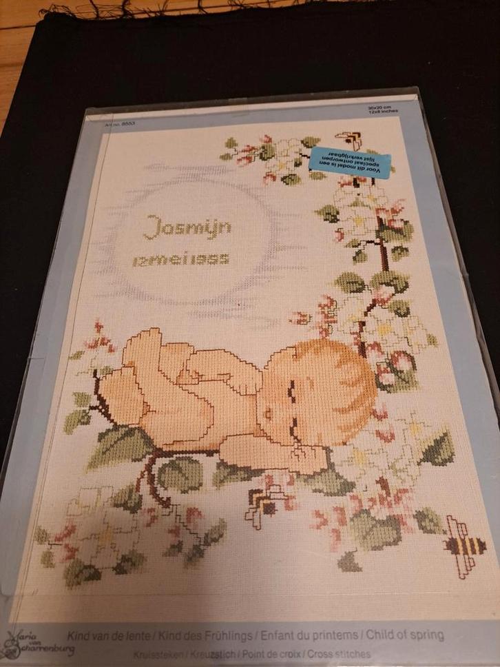 Kind van de Lente Kruissteek Borduurpakket, Hobby en Vrije tijd, Borduren en Borduurmachines, Nieuw, Borduurpakket, Handborduren
