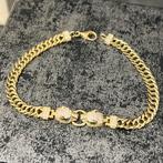 14 karaats gouden armband panter model cuban, Ophalen of Verzenden, Zo goed als nieuw, Goud, Zilver