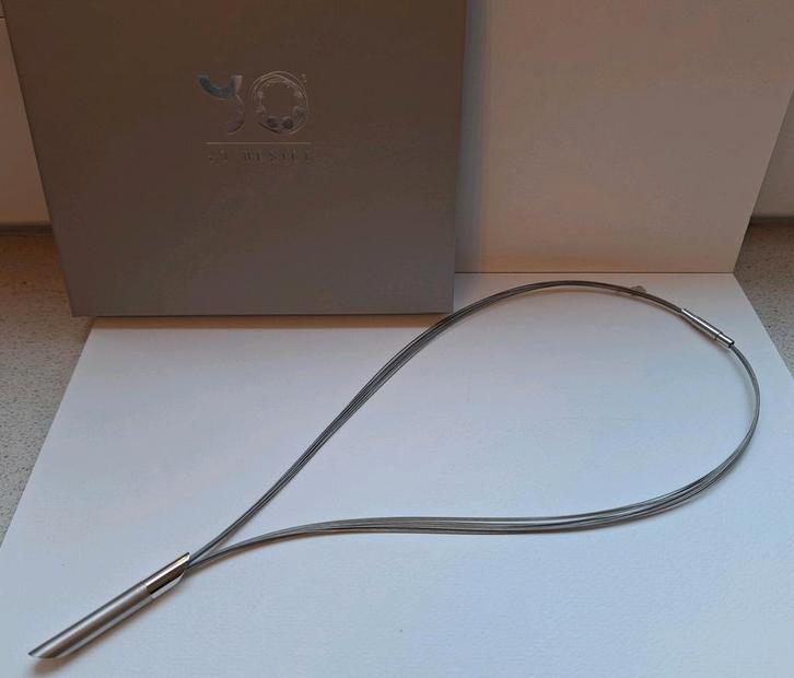 Yo Design collier staal zilver 925 ketting choker sieraad, Sieraden, Tassen en Uiterlijk, Kettingen, Nieuw, Zilver, Zilver, Met hanger