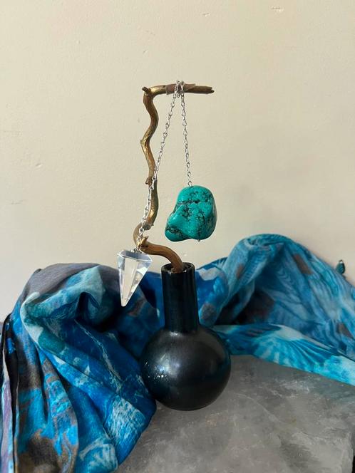 Turkoois turquoise bergkristal pendel beschermt wisdom magie, Sieraden, Tassen en Uiterlijk, Edelstenen, Nieuw, Ophalen of Verzenden