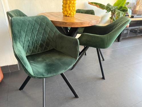 Eetkamerstoelen 4x, Huis en Inrichting, Stoelen, Gebruikt, Vier, Stof, Overige kleuren, Ophalen