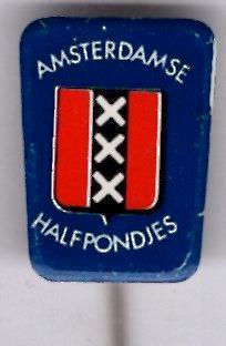 Amsterdamse half pondjes C. & H. van Beek speldje ( K_129 ), Verzamelen, Speldjes, Pins en Buttons, Nieuw, Speldje of Pin, Merk