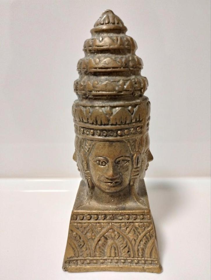 Oud bronzen Bayon Brahma toren of stoepa Khmer, Antiek en Kunst, Kunst | Niet-Westerse kunst, Ophalen of Verzenden