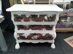 Brocante laden kastje bruine rozen, Huis en Inrichting, Kasten | Ladekasten, Ophalen, 50 tot 100 cm, Zo goed als nieuw, 3 of 4 laden