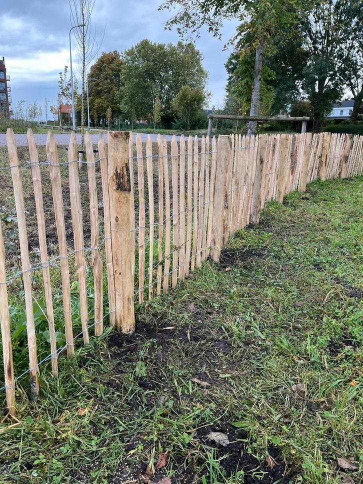 Engels hekwerk Kastanjehout kippen schapenhek afrastering, Tuin en Terras, Tuinhekken en Hekwerk, Nieuw, Tuinhek, Hout, Met poort