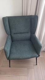 Design Fauteuil / Oorfauteuil – Petrol Blauw/Groen  Te koop, Huis en Inrichting, Fauteuils, Ophalen, Gebruikt, 75 tot 100 cm, Stof