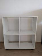 Boekenkast wit 89 x 80 x 30 zelfgemaakt op wielen 4 vakken, Ophalen, Met plank(en), Gebruikt, 50 tot 100 cm