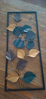 Metalen wanddecoratie met bloemmotief, Ophalen of Verzenden