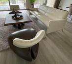 Leolux banken, 3-delig, leer,, Huis en Inrichting, Ophalen, 250 tot 300 cm, Zo goed als nieuw, Rechte bank