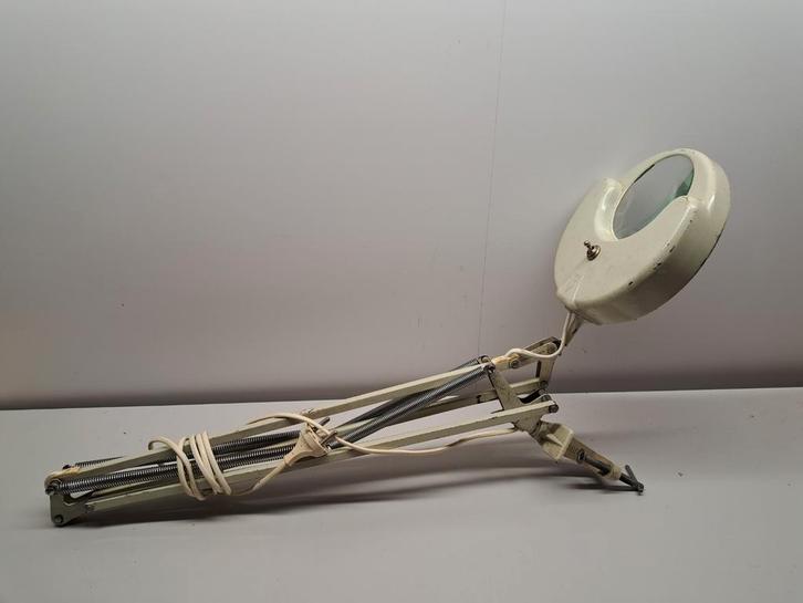 Vintage Loeplamp met Klemvoet, Hobby en Vrije tijd, Vergrootglazen, Loepen en Loeplampen, Ophalen of Verzenden