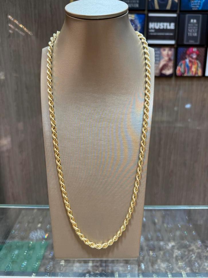 14KT Goud - 26.2 Gram - Ketting - ROPE - Gedraaide, Sieraden, Tassen en Uiterlijk, Kettingen, Nieuw, Goud, Ophalen