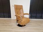 De Toekomst cognac leren relax fauteuil Accu 1 jaar oud!, Huis en Inrichting, Fauteuils, Metaal, Ophalen of Verzenden, 75 tot 100 cm